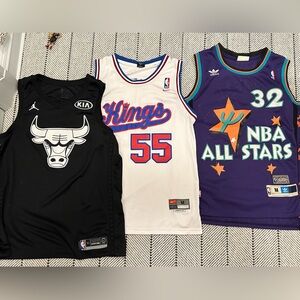 3 Limited Edition Stitched NBA Jerseys (Like New) Jordan, Jason Williams, Shaq